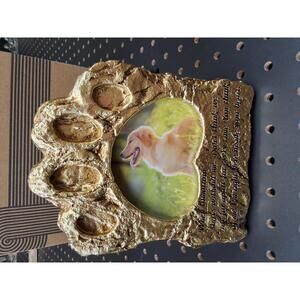 Golden Paw Print Dog Photo Frame - Paw-sitively Adorable!
